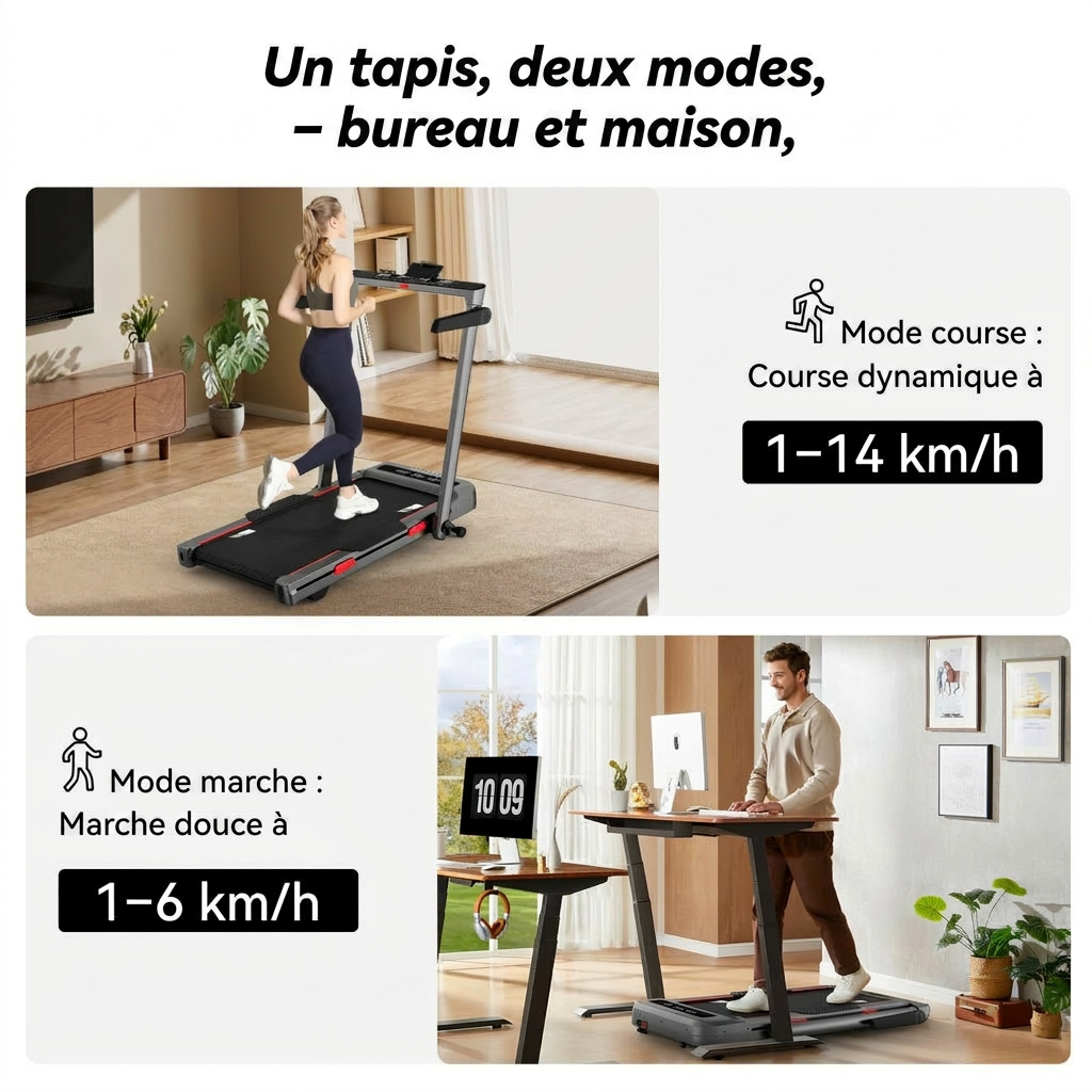 Tapis de course 2-en-1 JASPORT GL3H pour la maison