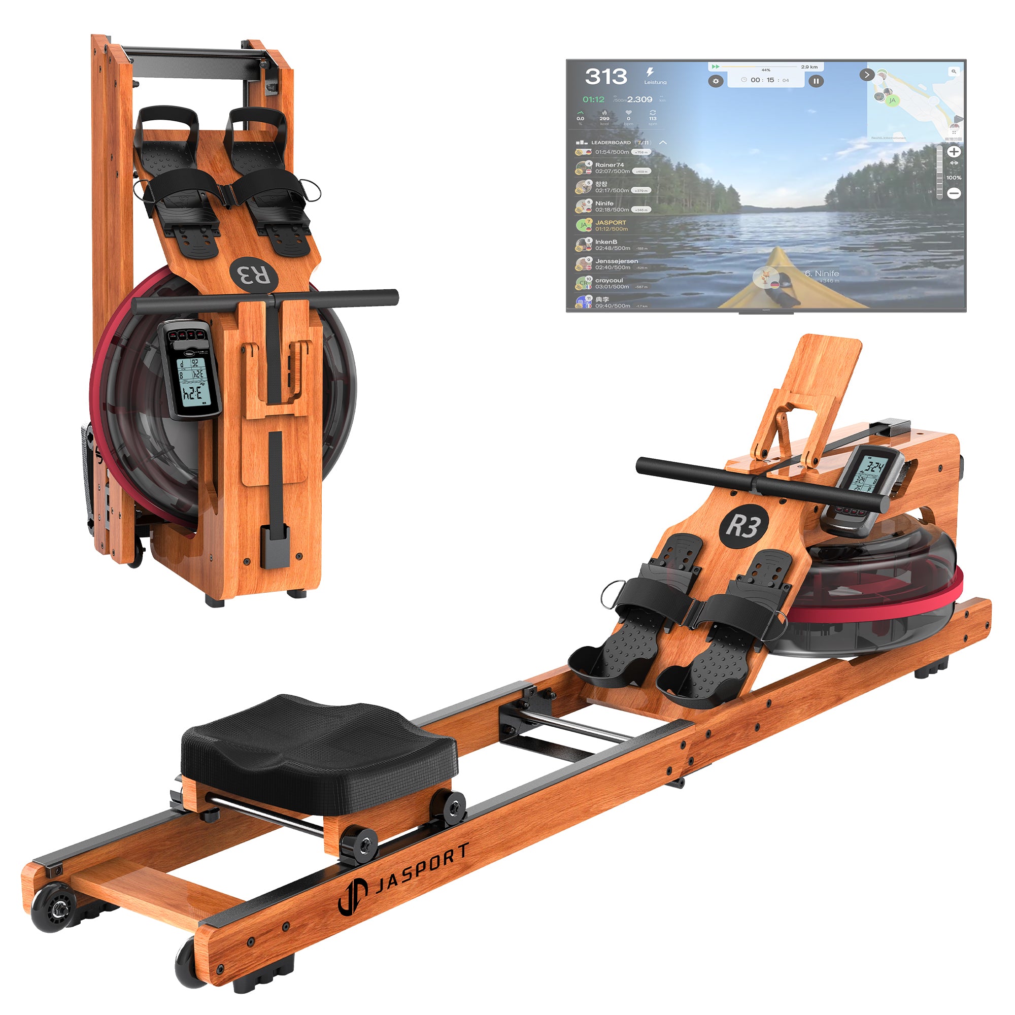 JASPORT R3 Rameur à Eau Pliable pour la Maison (Cerise)