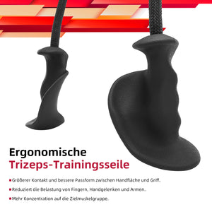 JASPORT ER2 Corde de Triceps Ergonomique (Noir)