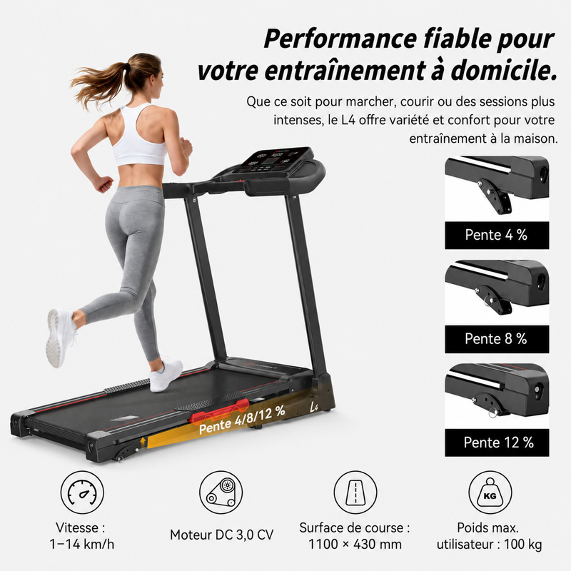 Tapis de course pliable JASPORT L4 pour la maison