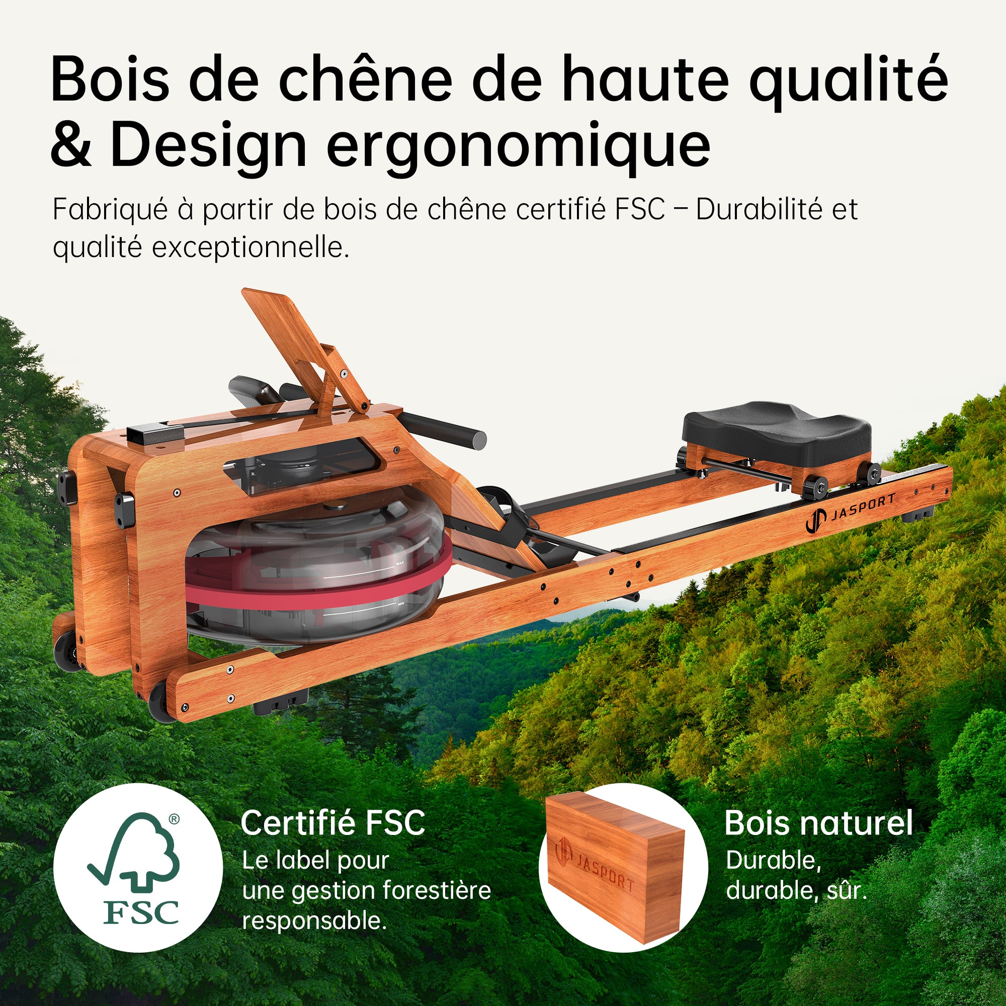 JASPORT R3 Rameur à Eau Pliable pour la Maison (Cerise)