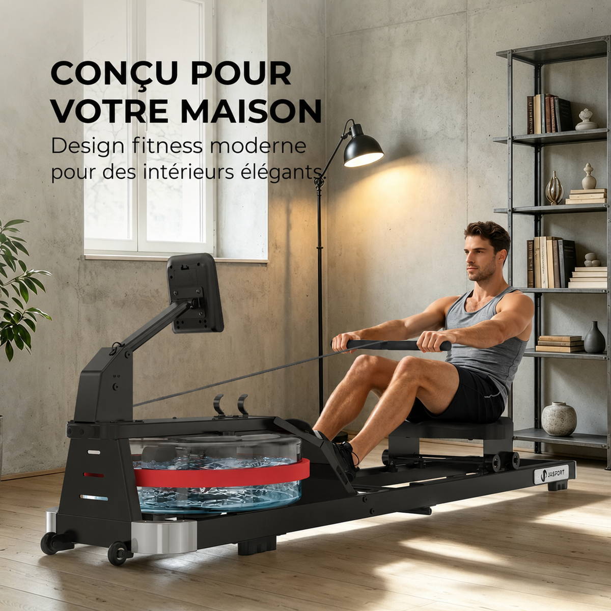 Rameur à eau pliable JASPORT RE1 pour entraînement à domicile