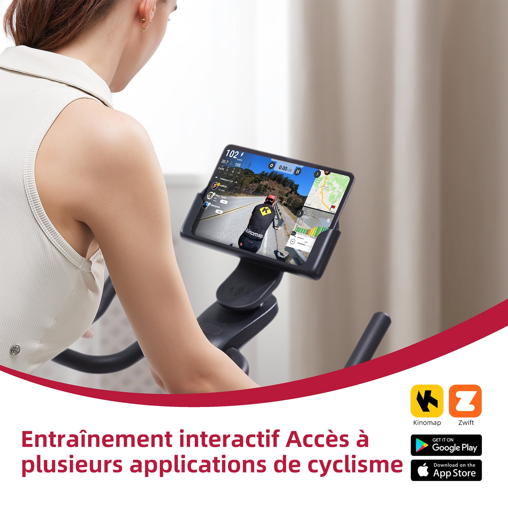 JASPORT S3 Vélo de Speed Indoor Intelligent – Noir