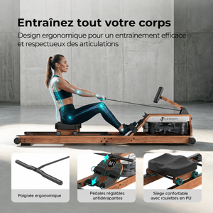 JASPORT M1 Rameur à eau pliable pour la maison – Coloris noyer
