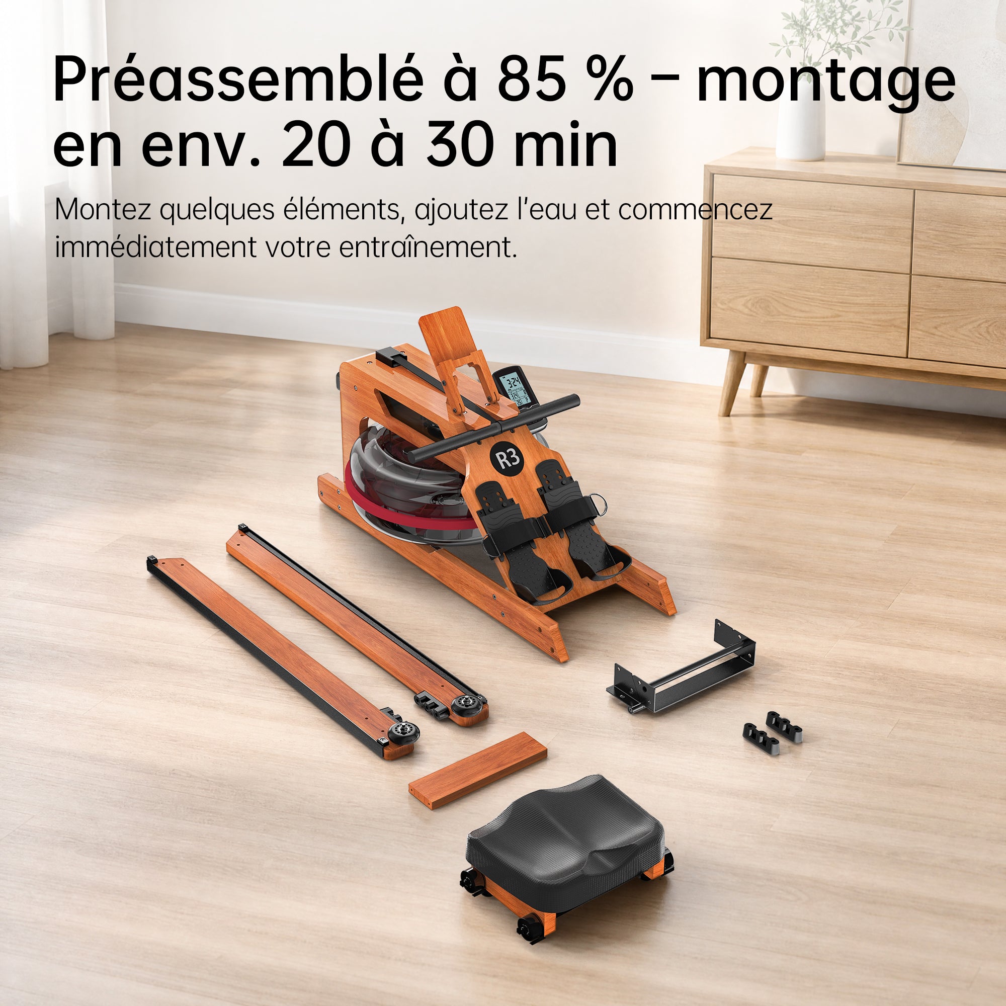 JASPORT R3 Rameur à Eau Pliable pour la Maison (Cerise)