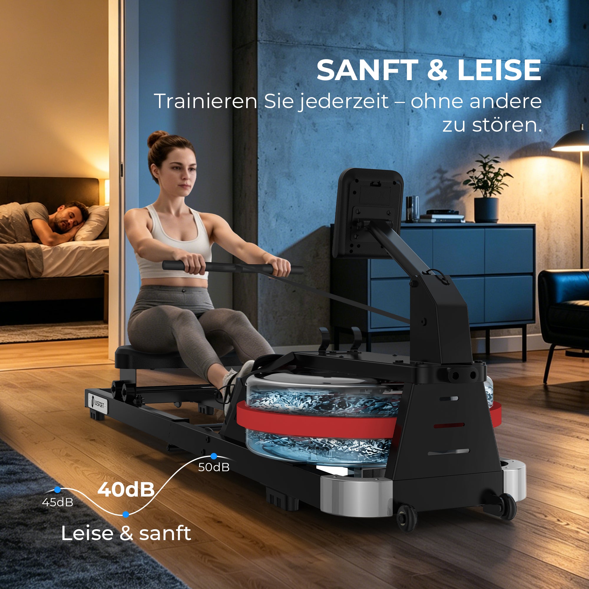 Rameur à eau pliable JASPORT RE1 pour entraînement à domicile