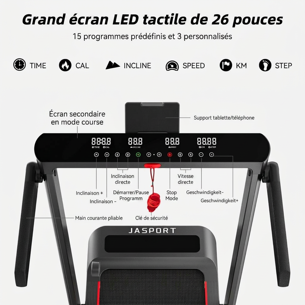 Tapis de course 2-en-1 JASPORT GL3H pour la maison