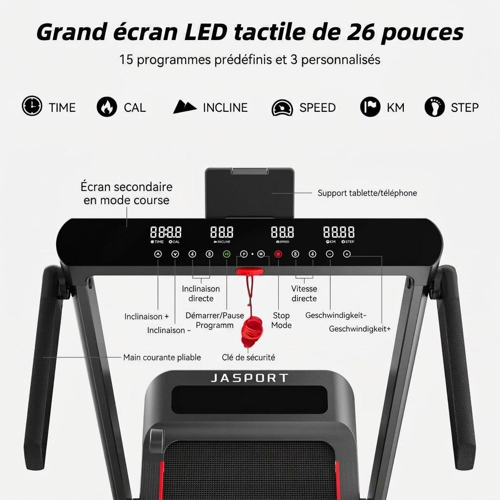 Tapis de course 2-en-1 JASPORT GL3H pour la maison