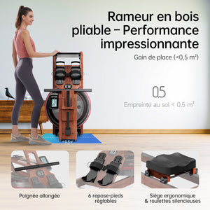 JASPORT R3 Rameur à Eau Pliable pour la Maison (Sapele)