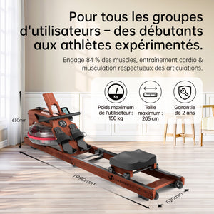 JASPORT R3 Rameur à Eau Pliable pour la Maison (Sapele)