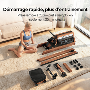 JASPORT M1 Rameur à eau pliable pour la maison – Coloris noyer