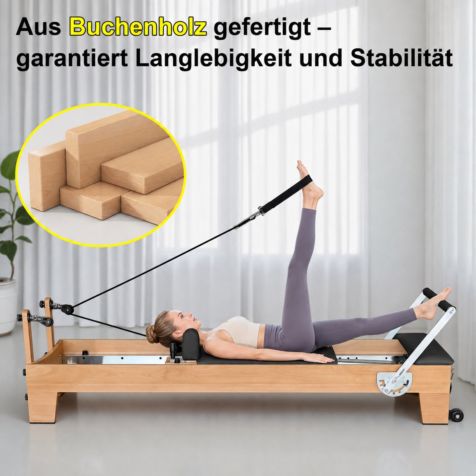 JASPORT P80 Reformer Pilates en bois de hêtre
