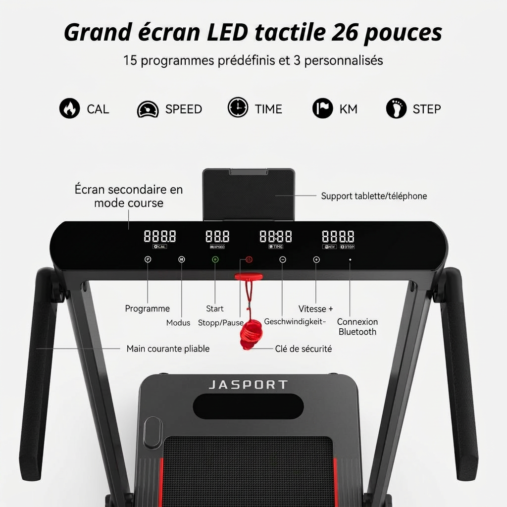 Tapis de course 2-en-1 JASPORT GL3 pour la maison