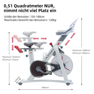 JASPORT S3 Vélo de Speed Indoor Intelligent – Blanc